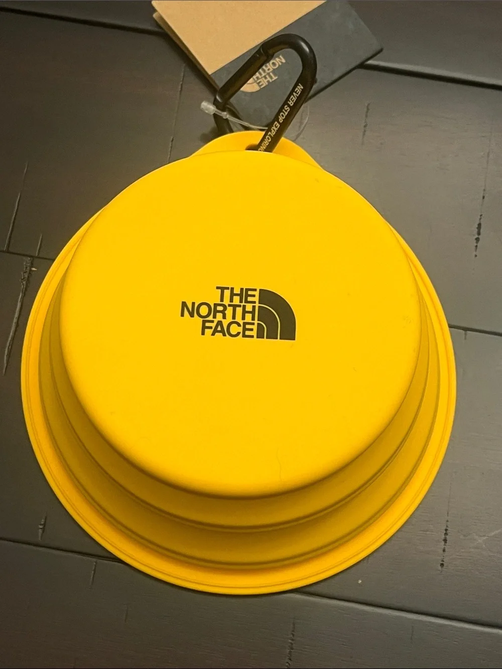 The North Face Collapsable Pet Dog Travel Hiking Bowl new with Carabiner